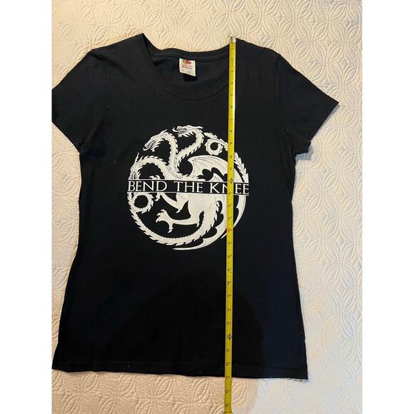Game of Thrones themed T-shirt. Bend the knee. Black cotton Size med￼￼ - Picture 2 of 5